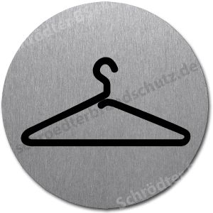 Edelstahlschild mit Symbol: Garderobe