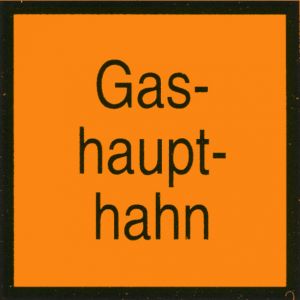 Schild - Gashaupthahn