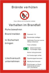 Schild - Brandschutzordnung DIN 14096-1 (Teil A)