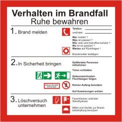 Schild - Verhalten im Brandfall