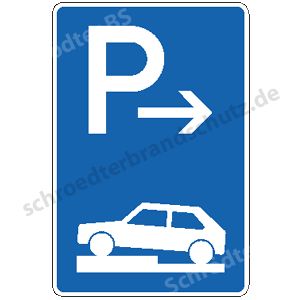 Symbolschild- Parken halb auf Gehwegen (Ende)
