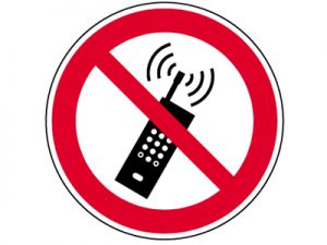 Verbotsschild - Mobilfunk verboten