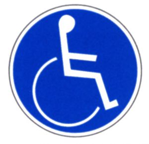 Gebotsschild - Für Rollstuhlfahrer