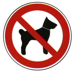 Verbotsschild - Mitführen von Tieren verboten