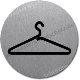 Edelstahlschild mit Symbol: Garderobe