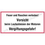 Schild - Feuer und Rauchen verboten!