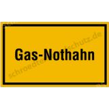 Schild - Gas-Nothahn