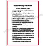 Sicherheitsaushang - Brandverhütungsvorschriften