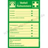 Text-und Kombischild- Notfall-Rufnummern (nachleuchtend)