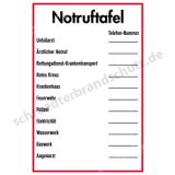 Sicherheitsaushang-Notruftafel