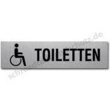 Edelstahlschild- WC mit Symbol Behinderte