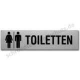 Edelstahlschild- Toiletten mit Symbol Damen/Herren