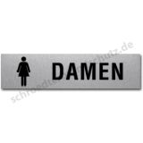 Edelstahlschild- WC-DAMEN mit Symbol