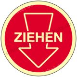 Türschild- ZIEHEN mit Pfeil