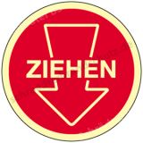 Türschild- ZIEHEN mit Pfeil