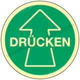 Türschild- DRÜCKEN mit Pfeil