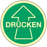 Türschild- DRÜCKEN mit Pfeil