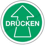 Türschild- DRÜCKEN mit Pfeil