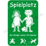 Schild - Spielplatz für Kinder unter 14 Jahren