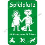 Schild - Spielplatz für Kinder unter 14 Jahren