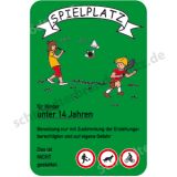 Schild - Spielplatz für Kinder unter 14 Jahren