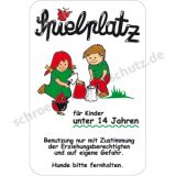 Schild - Spielplatz für Kinder unter 14 Jahren