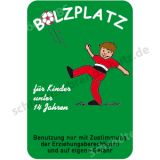 Schild - Bolzplatz für Kinder unter 14 Jahren