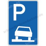 Symbolschild - Parken halb auf Gehwegen