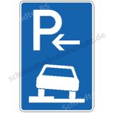 Symbolschild - Parken halb auf Gehwegen (Anfang)