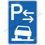 Symbolschild - Parken halb auf Gehwegen (Mitte)