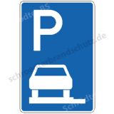 Symbolschild - Parken ganz auf Gehwegen
