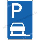 Symbolschild - Parken ganz auf Gehwegen