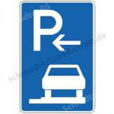 Symbolschild - Parken ganz auf Gehwegen (Anfang)