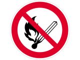 Verbotsschild - Feuer, offenes Licht und Rauchen verboten