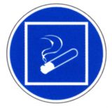 Gebotsschild - Rauchen innerhalb des begrenten Raumes gestattet