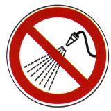 Verbotsschild - Mit Wasser spritzen verboten