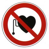 Verbotsschild - Verbot für Personen mit Herzschrittmacher