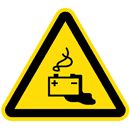 Warnzeichen - Warnung vor Gefahren durch Batterien